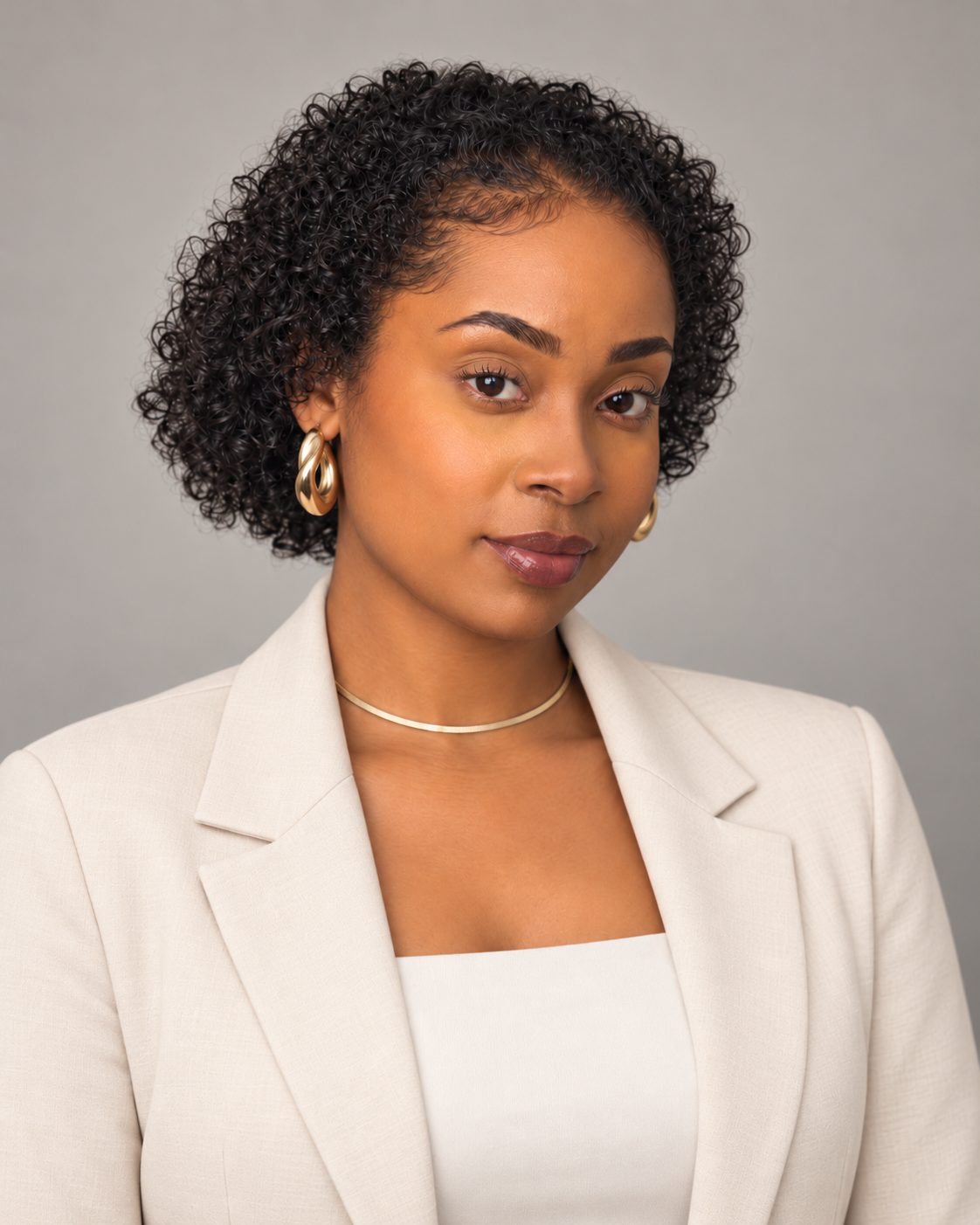 Portrait of Vania Locklin in an ivory blazer